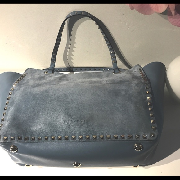 🌸Valentino Suede & leather Rockstud Tote Large - Picture 4 of 8